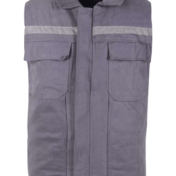 Gabardin Kapitoneli Yelek 7X7 Gri