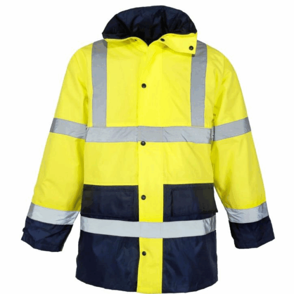 Mevsimce Hİ-VİS Reflektörlü 5+1 Kaban Sarı Lacivert