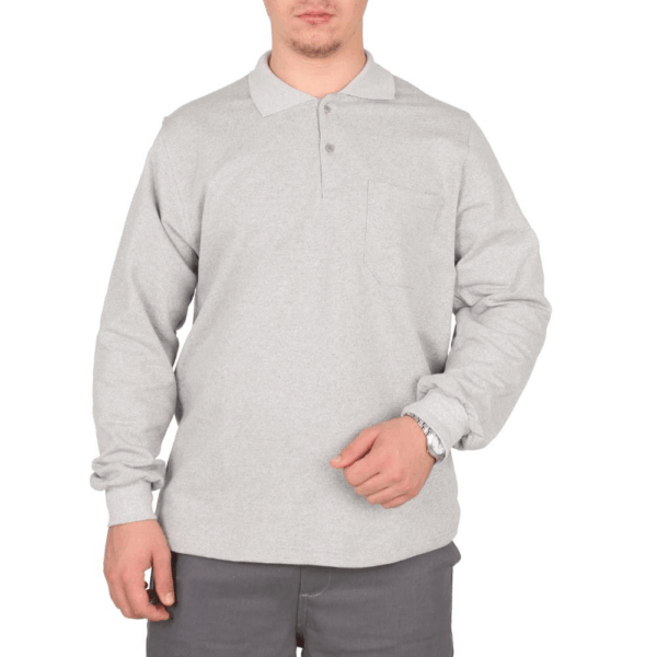 Polo Yaka Sweatshirt Gri - İş Güvenliği için Rahat ve Şık Koruma