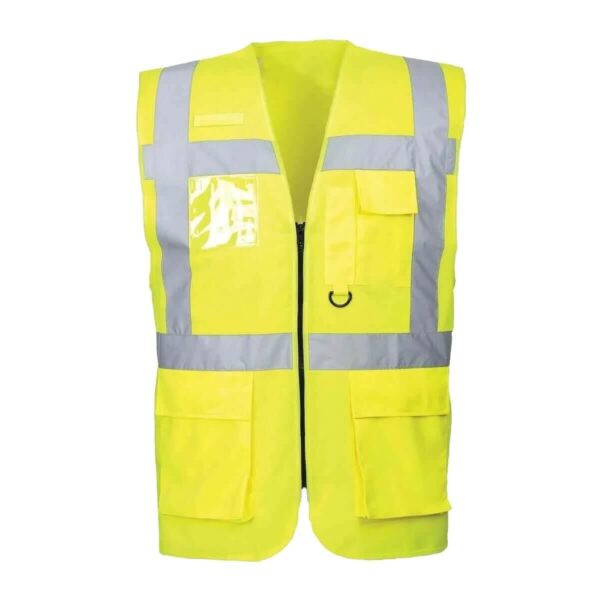Sarı Hi-Vis Reflektörlü Mühendis İkaz Yeleği