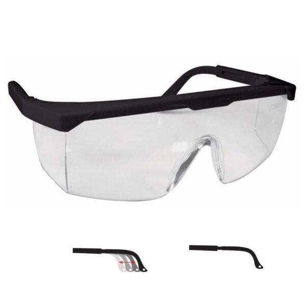 Starline G-004-C Şeffaf Siyah Çerçeveli Düşük Darbelere Karşı Koruyucu Gözlük