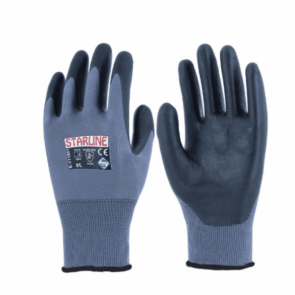 Starline E-111801 1/2 Köpük Nitril Kaplı Polyester Astarlı İş Eldiven EN388-3121X