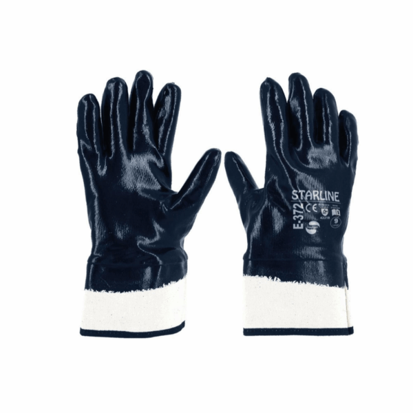 Starline E-372 Tam Nitril Kaplı 7 Cm Bilek Uzunluğu B Kesilmez Ağır İş Petrolcü Eldiveni EN388-4221B