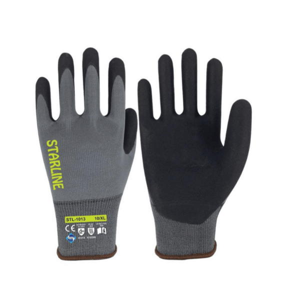 Starline STL-1013 1/2 Köpük Nitril Kaplı Dikişsiz Naylon-Spandeks Astarlı Eldiven EN388-4121X