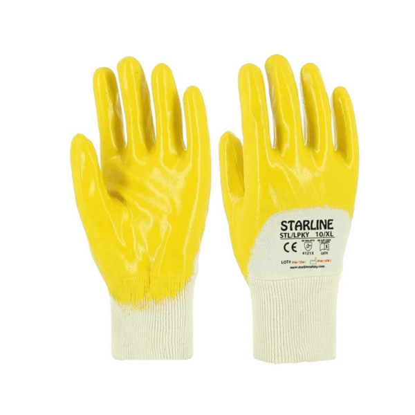 Starline STL-LPKY 3/4 Sarı Nitril Kaplı Pamuk Astarlı Montaj Eldiveni