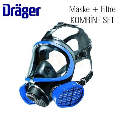 Drager 5500 Tam Yüz Gaz Maskesi + A2 Filtreli Kombine Set